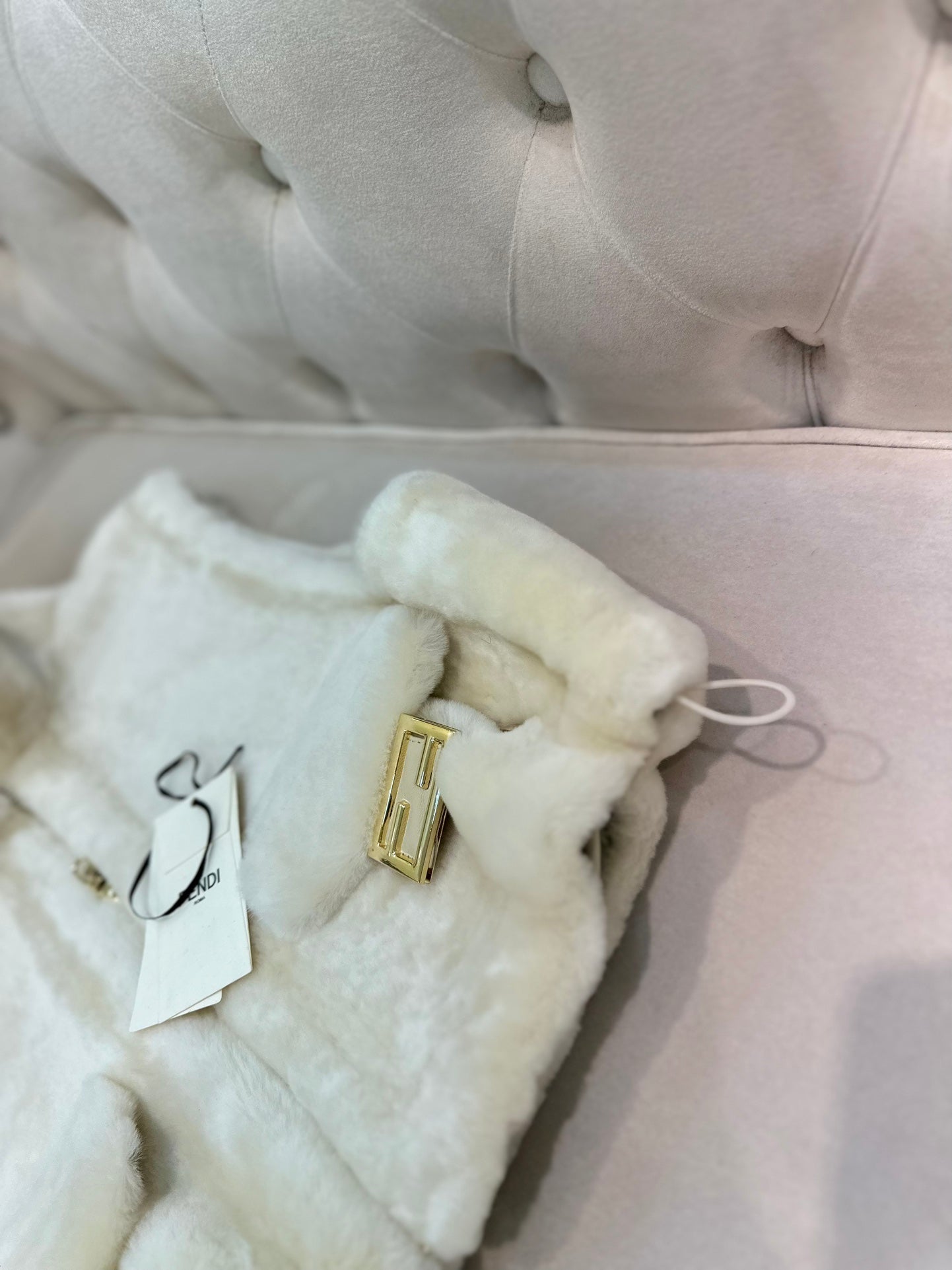 Fendi 25AW Merino Shearling White Vest