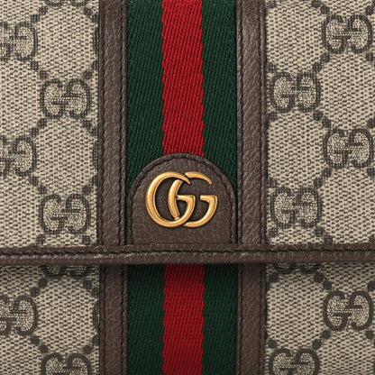 GG Supreme Monogram Web Ophidia Crossbody Wallet Beige New Acero