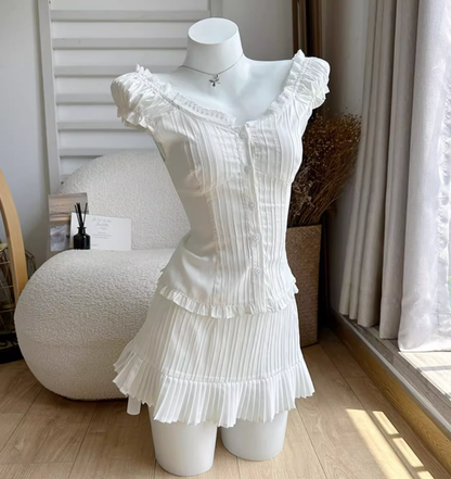 Design French romantic girl suit waist slimming two-piece suit R0276