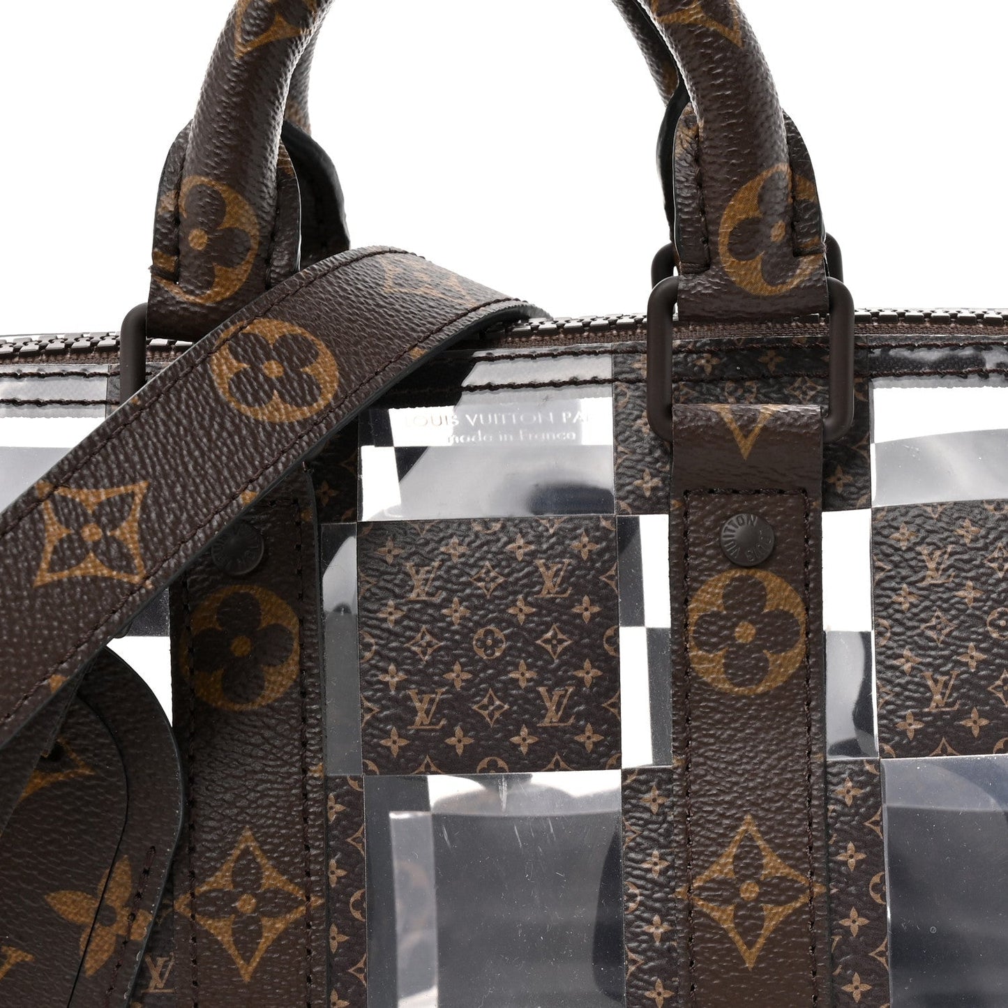 PVC Monogram Chess Keepall Bandouliere 25