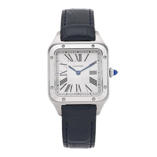 Stainless Steel Alligator 27.5mm Santos Dumont Quartz Watch