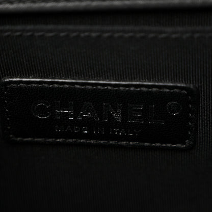 Calfskin Quilted Medium Boy Flap Black
