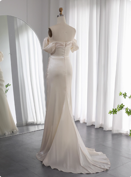 Elegant Mint Green Mermaid Strapless Rhinestone Hotfix Slit Satin Long Prom Dress Evening Dress P4630