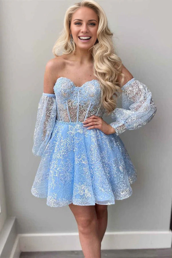 omberprom A Line Prom Dress Sweetheart Corset Homecoming Dress Charming Graduation Dress