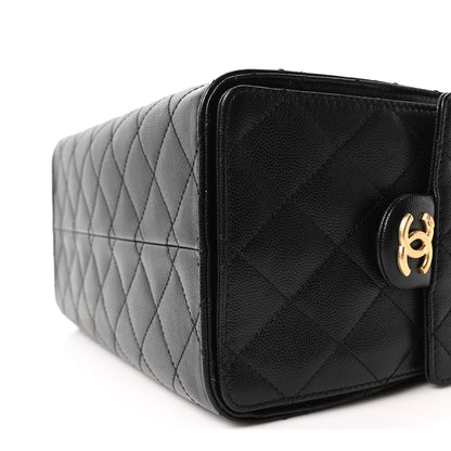 Caviar Quilted Small Chanel 25 Handbag Black