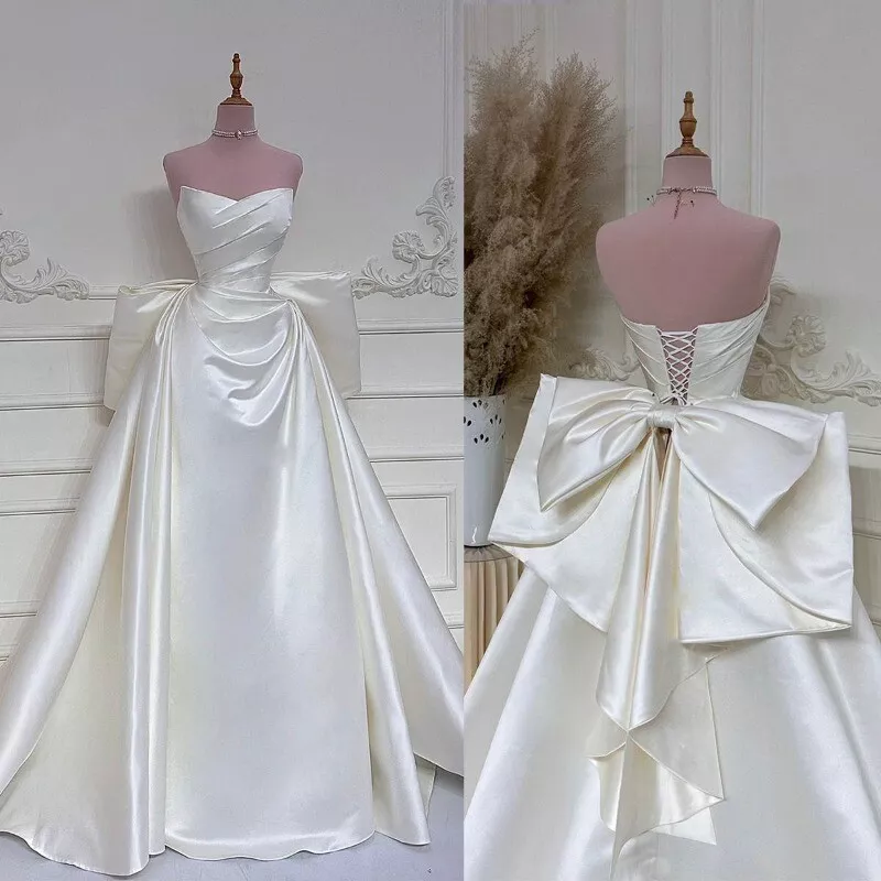 Elegant White Wedding Dresses With Train Mermaid Bridal Gowns