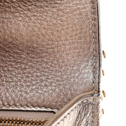 Metallic Grained Calfskin Small Diorama Flap Bag Copper
