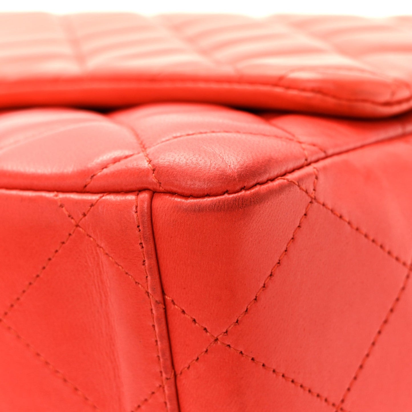 Lambskin Quilted Maxi Single Flap Red
