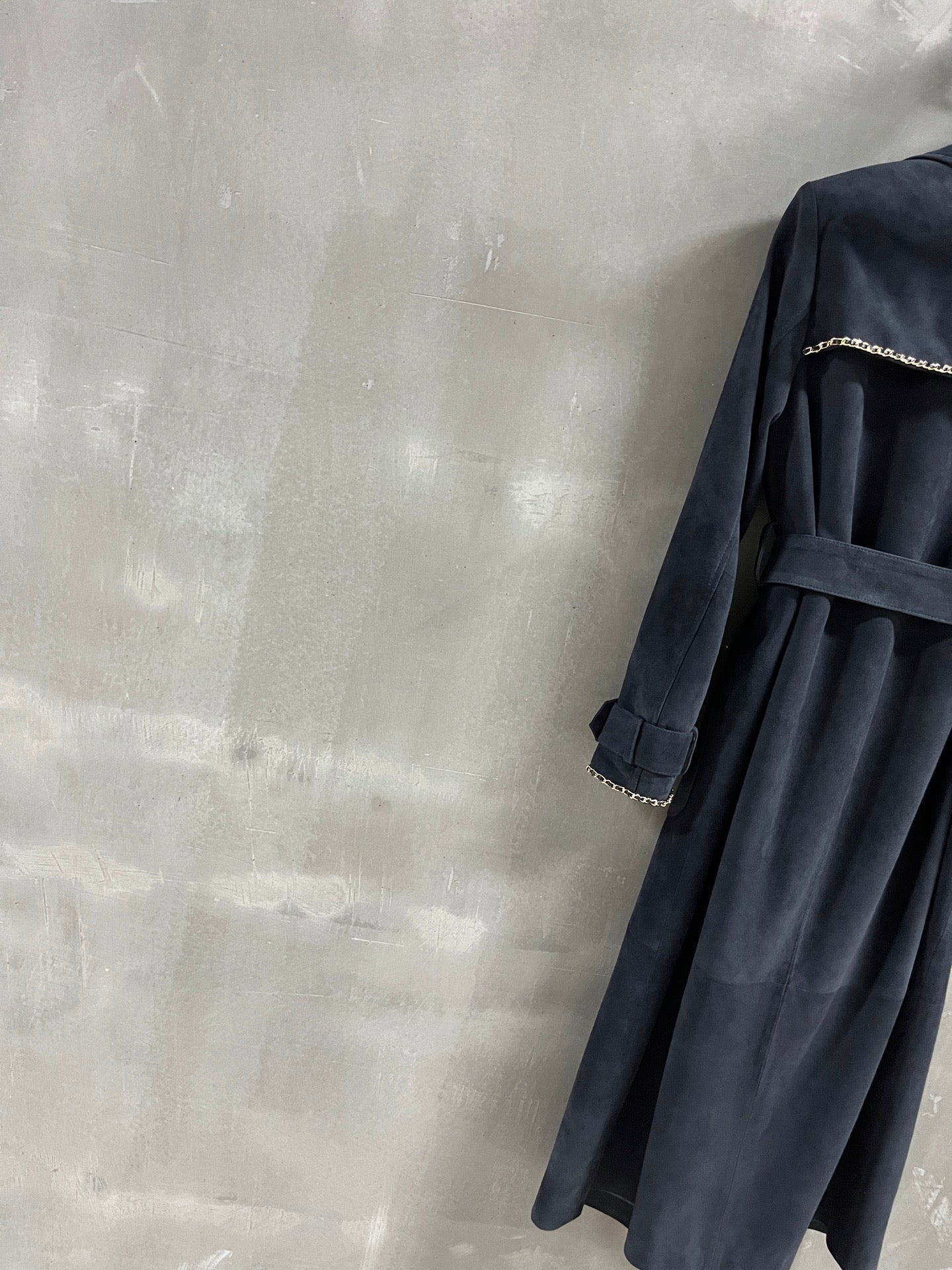 CC 25 Chain Trench Coat Blend Black Cashmere