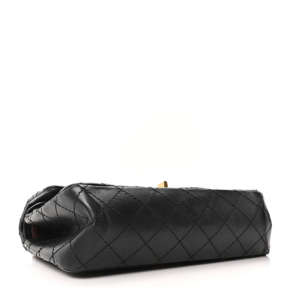 Aged Calfskin Quilted 2.55 Reissue 225 Flap Black