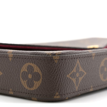 Monogram Pochette Felicie Chain Wallet Fuchsia