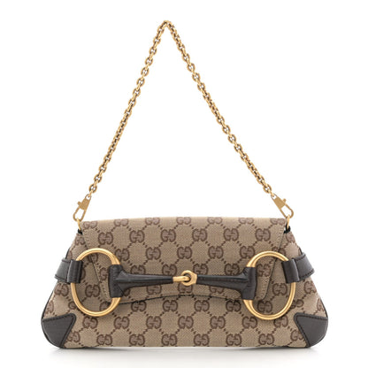 Monogram Horsebit Clutch Dark Brown