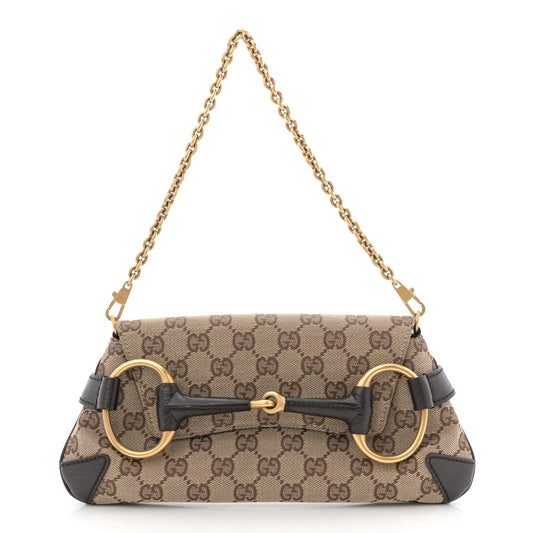 Monogram Horsebit Clutch Dark Brown