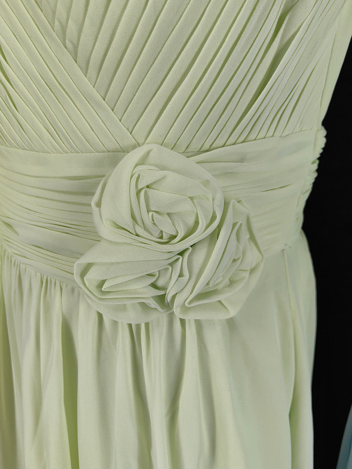 Elegant Light Green A-Line V-Neck Sleeveless Ruffled Chiffon Long Prom Dress Evening Dress P4641