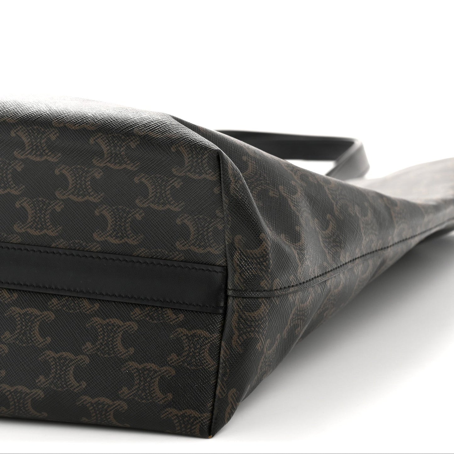 Triomphe Canvas Calfskin Wave Print Museum Bag Black