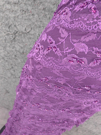 Elegant Purple V-Neck Lace Long Prom Dress Evening Dress P4643