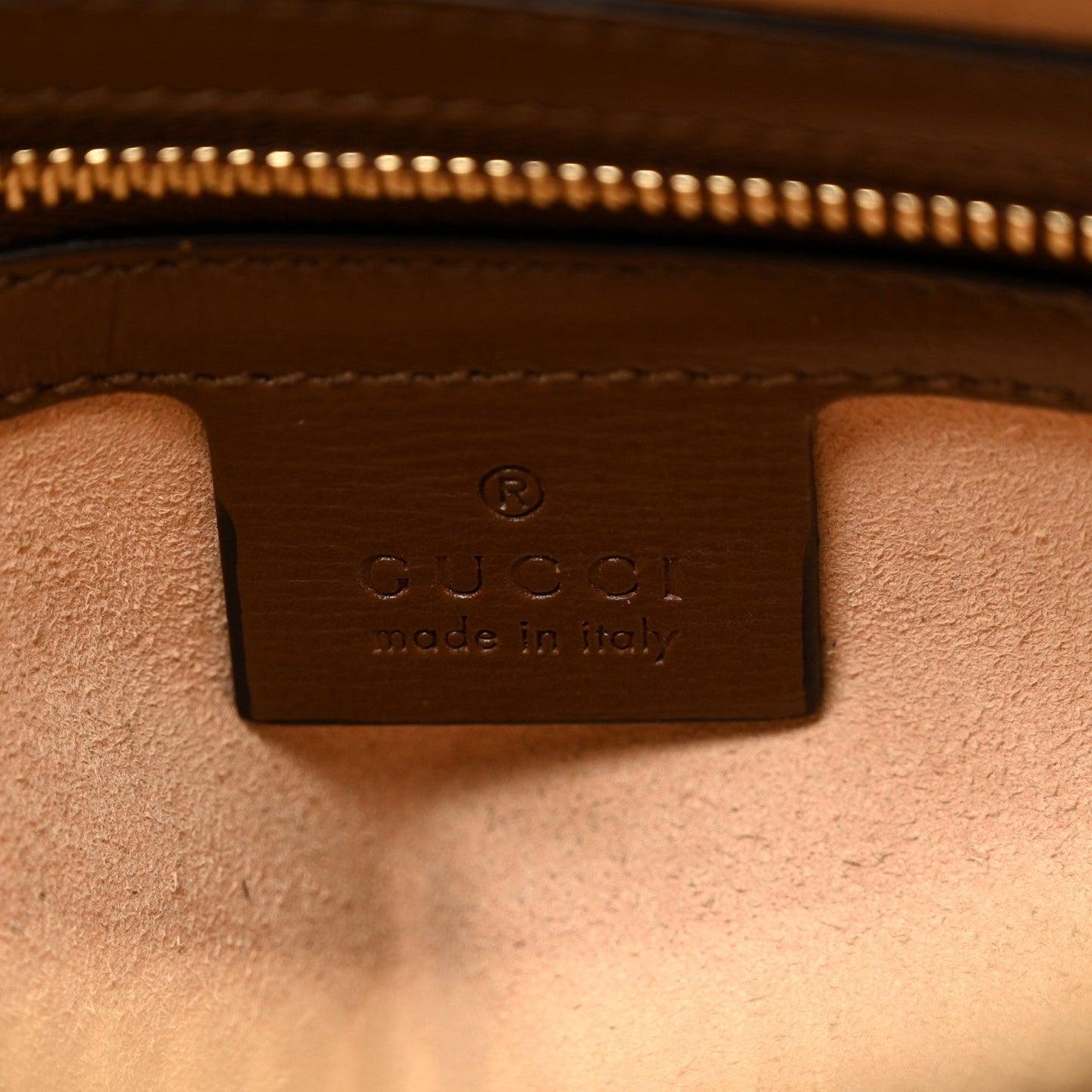 GG Supreme Monogram Small Horsebit 1955 Shoulder Bag Beige Brown Sugar