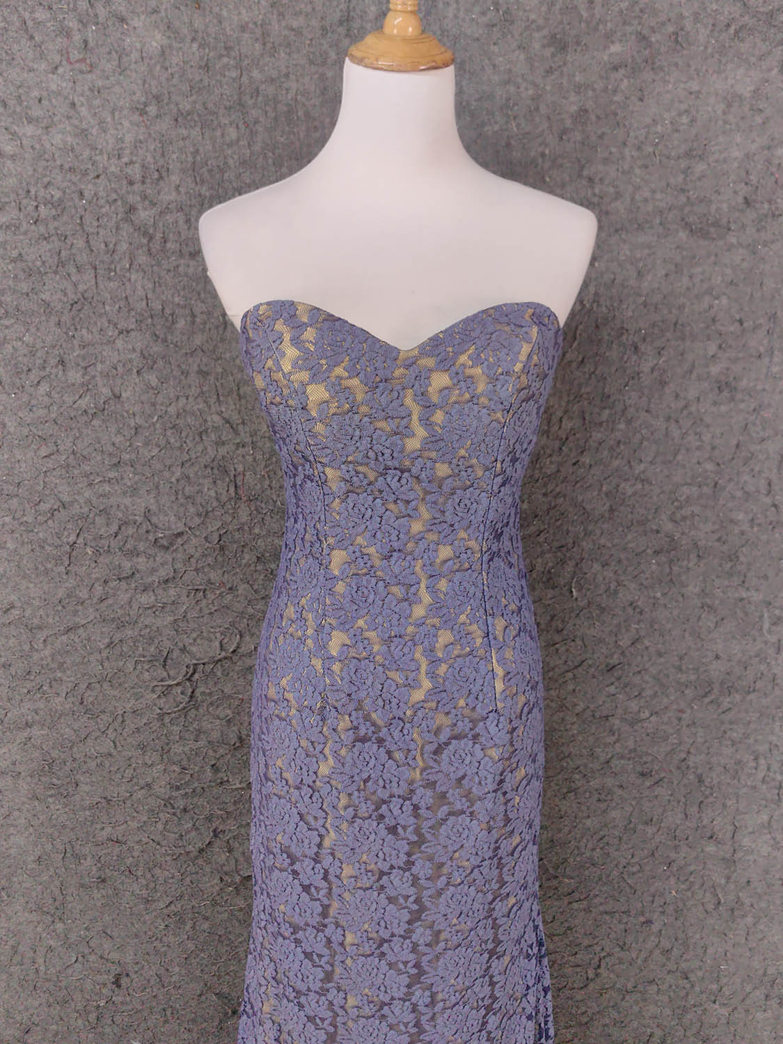 Elegant Purple Sweetheart Neck Split Lace Long Prom Dress Evening Dress P4644