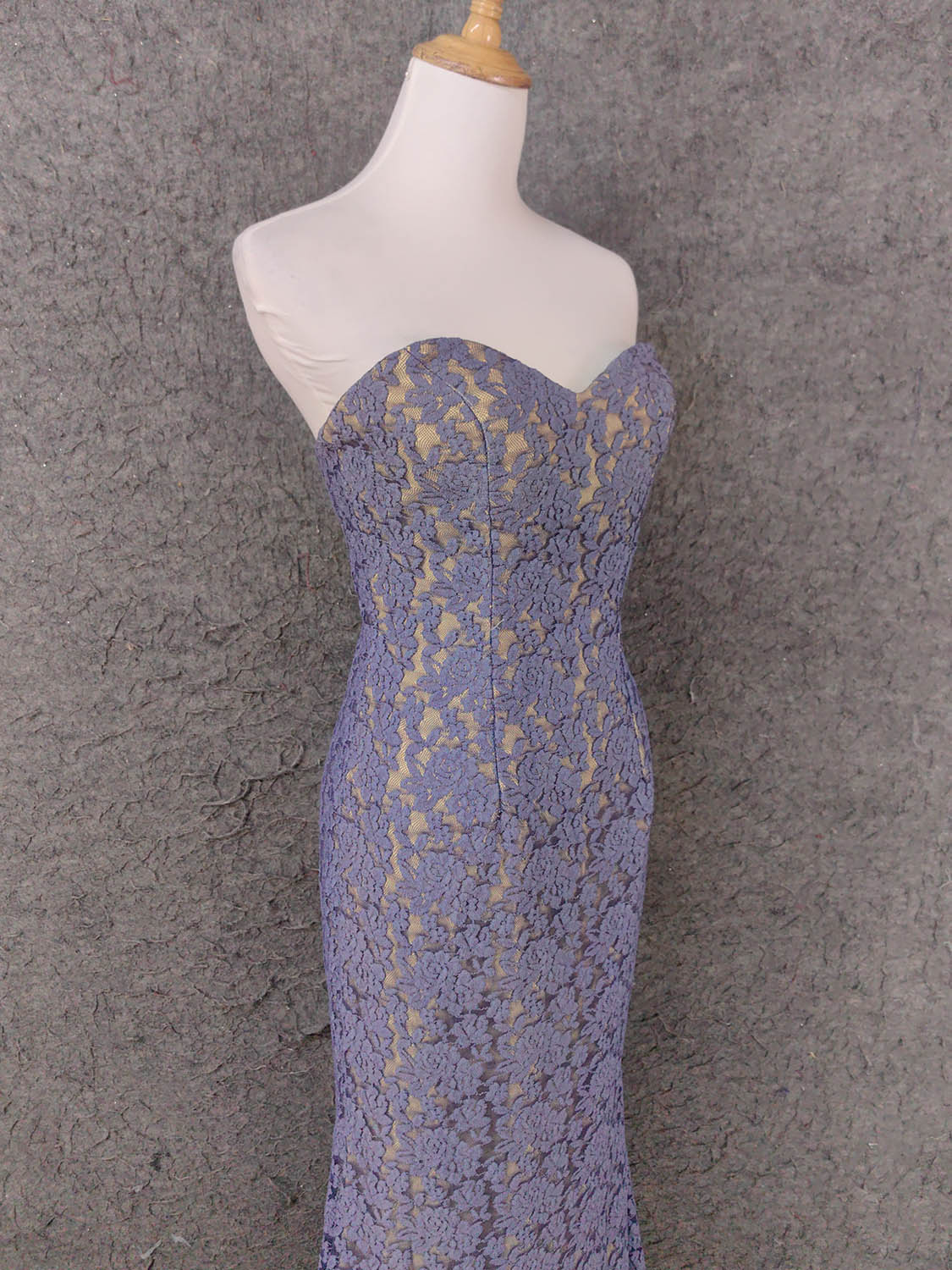 Elegant Purple Sweetheart Neck Split Lace Long Prom Dress Evening Dress P4644