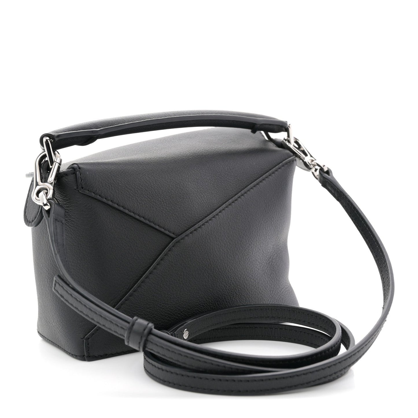 Calfskin Mini Puzzle Bag Black