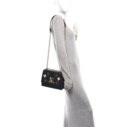 Epi Flowers Twist Shoulder Bag MM  Black