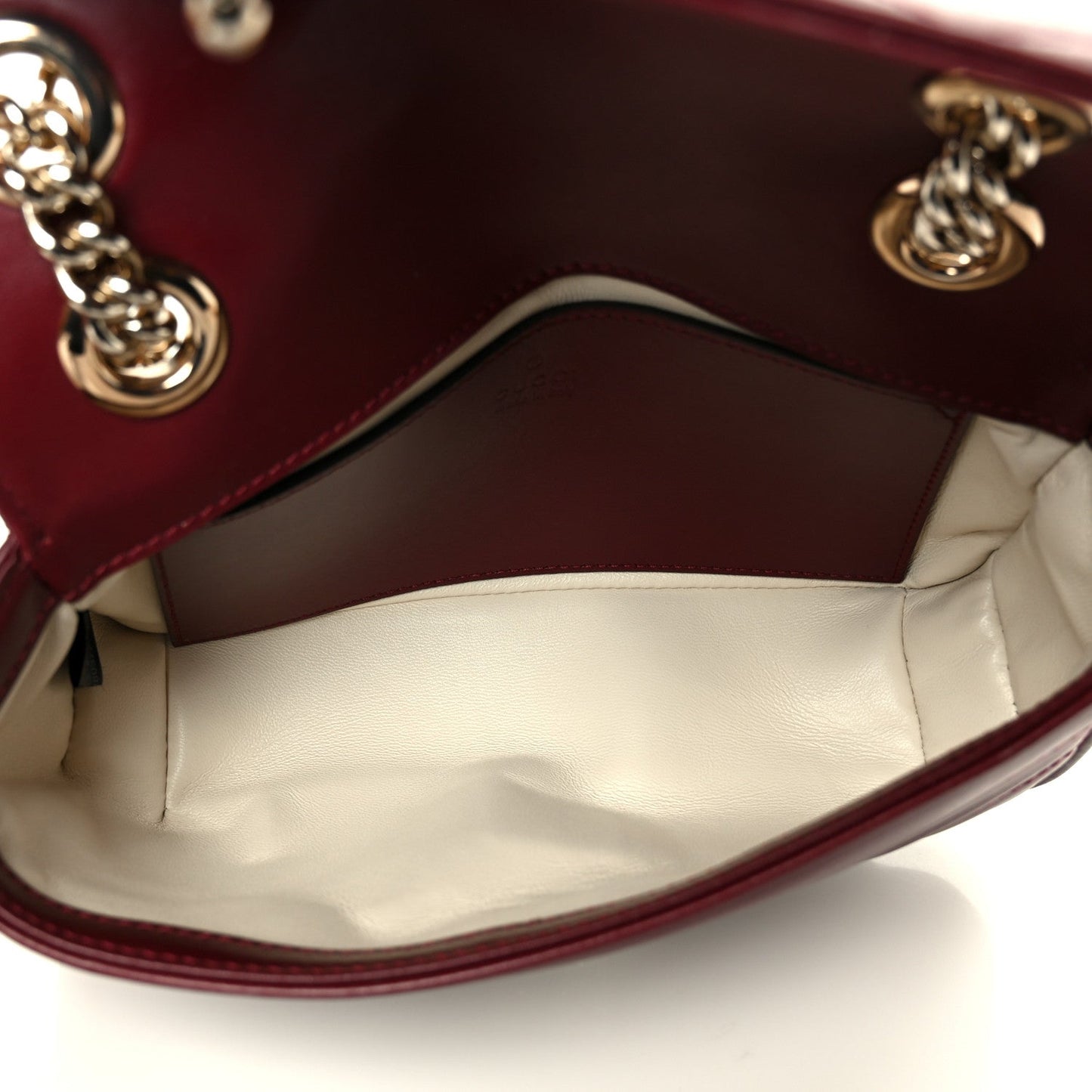 Lambskin Matelasse Small GG Marmont Shoulder Bag Rosso Ancora