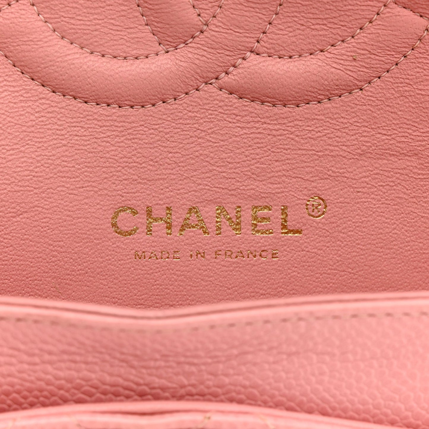 Caviar Quilted Medium Double Flap Pink