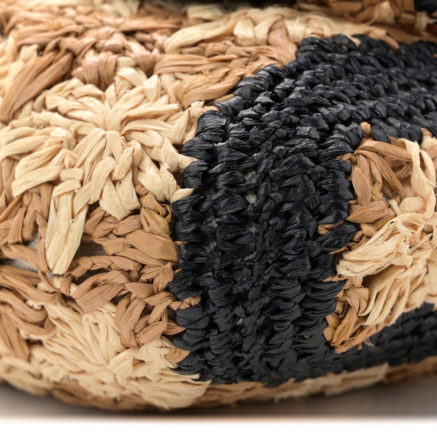 Raffia Azalea Calfskin Crochet Flower Small GG Marmont Shoulder Bag Natural Ecru Black