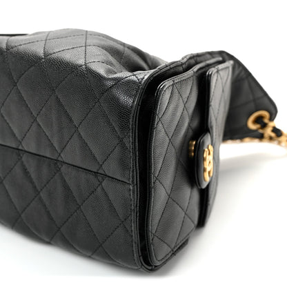 Caviar Quilted Small Chanel 25 Handbag Black