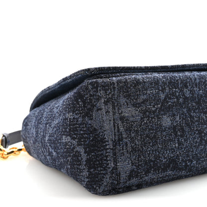 Denim Brocart Print Medium Caro Bag Blue