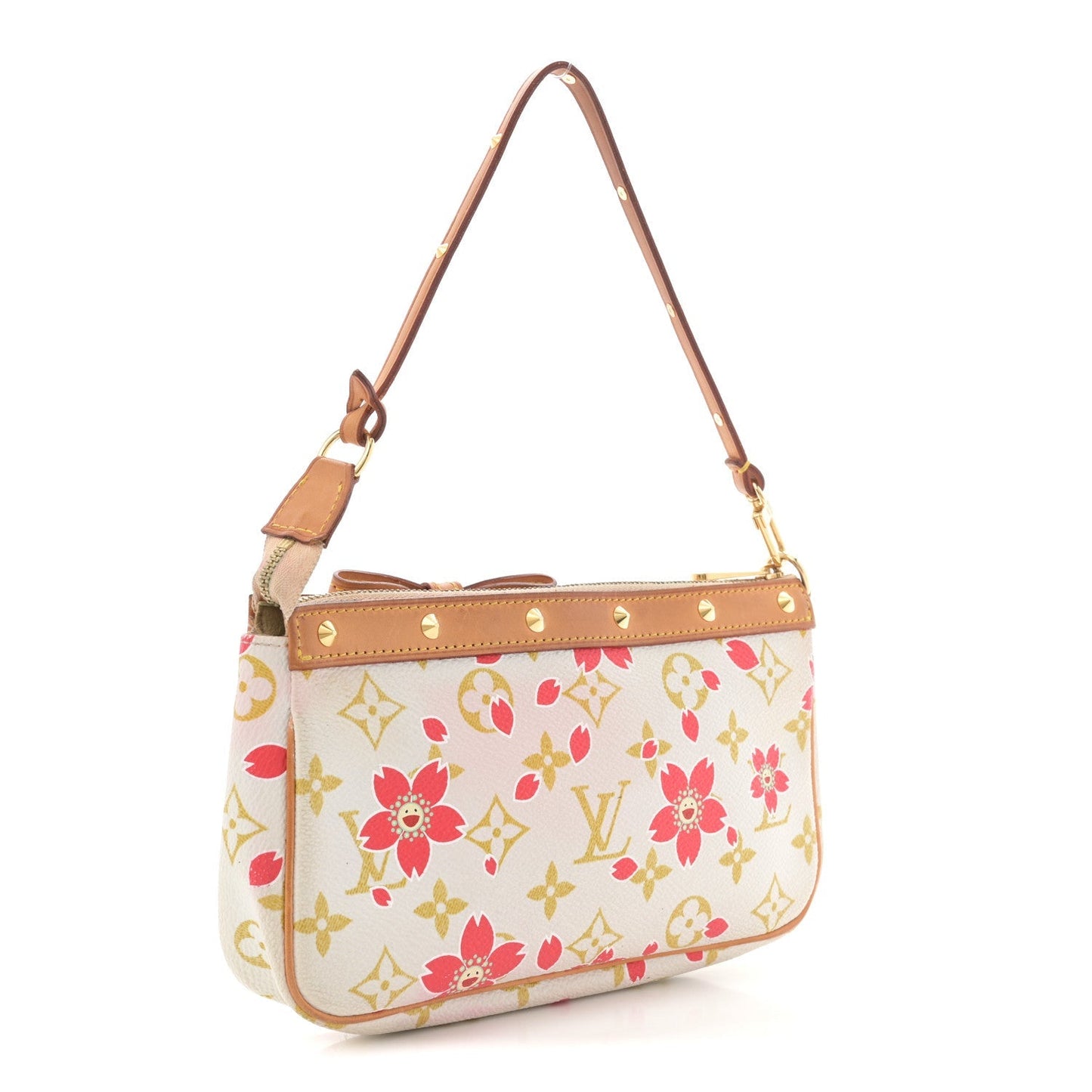 Monogram Cherry Blossom Pochette Accessories Red
