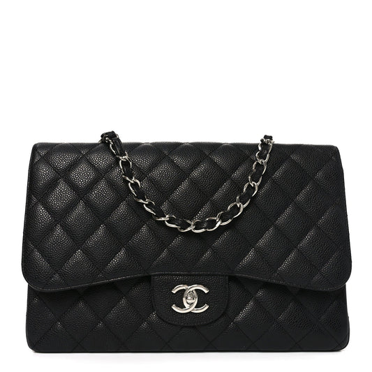 Caviar Quilted Jumbo Single Flap Black