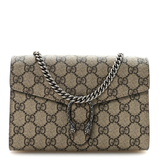 GG Supreme Monogram Mini Dionysus Chain Wallet Beige Taupe