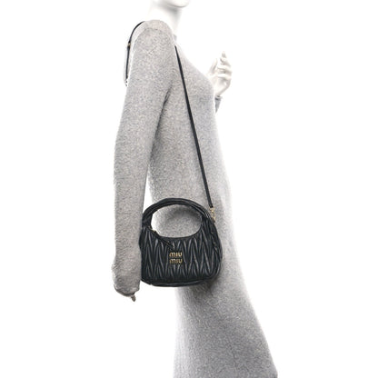 Nappa Matelasse Small Wander Hobo Black