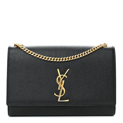 Grain De Poudre Medium Classic Monogram Kate Satchel Black