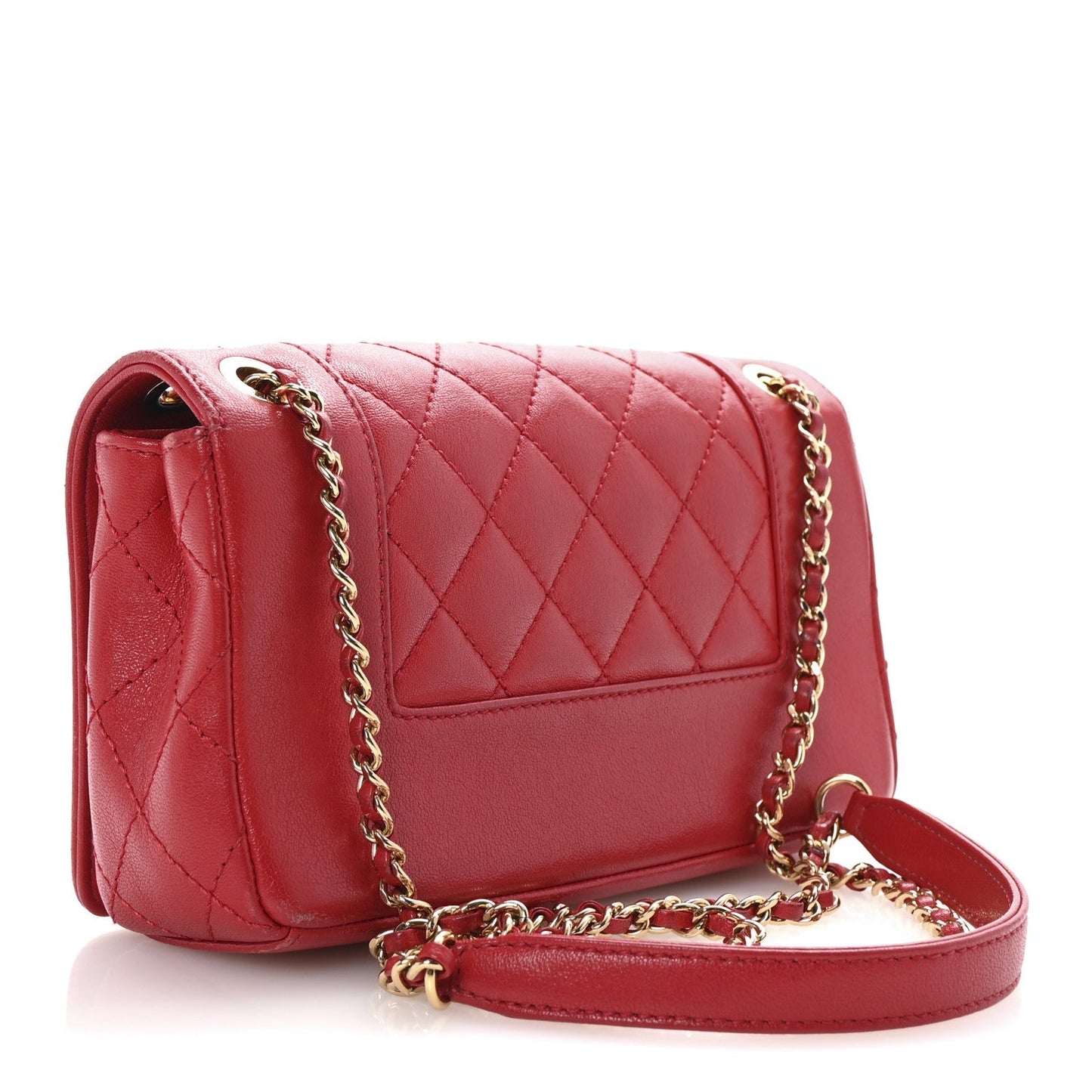 Sheepskin Quilted Medium Vintage Mademoiselle Flap Red