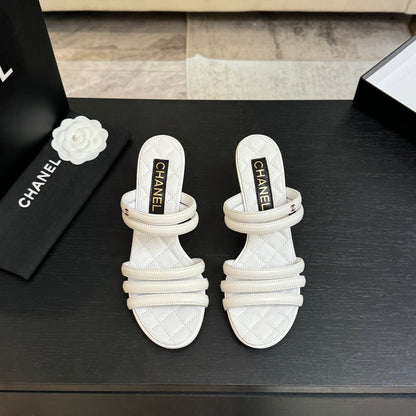 CC 26C Double C Strap Sandals White Sheepskin