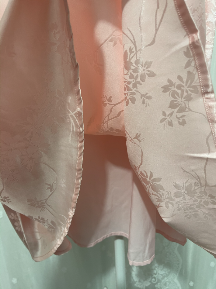 Sweet Pink Spaghetti Strap Embroidered Jacquard Satin Prom Dress Evening Dress P4674