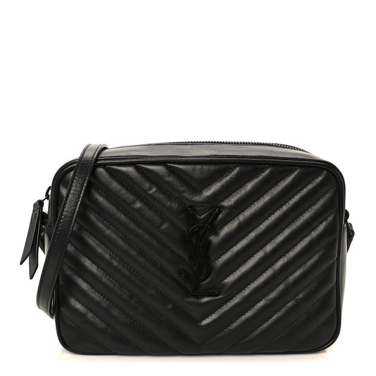 Calfskin Matelasse Monogram Monochrome Lou Camera Bag Black