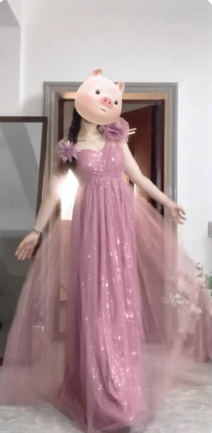 Sweet Blush Purple A-Line One-Shoulder 3D Floral Sequin Tulle Long Prom Dress Evening Dress P4675