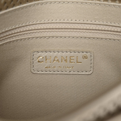 Metallic Perforated Calfskin Small Up In The Air Flap Light Gold