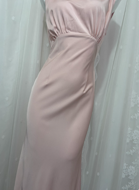 Elegant Pink Sleeveless 3D Floral Crew Neck Satin Long Prom Dress Evening Dress P4676