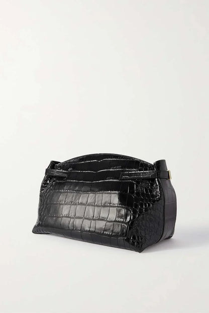 FERRAGAMO Hug large croc-effect leather shoulder bag