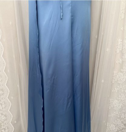 Elegant Blue Mermaid One-Shoulder Sequin Beaded Long Prom Dress Evening Dress P4679