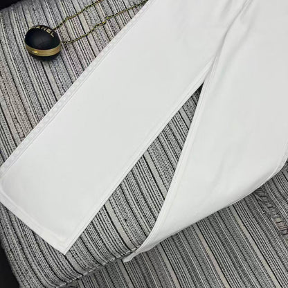 CC Ready-to-Wear Wide-leg White Denim Jeans 349030