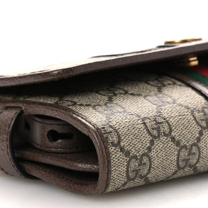 GG Supreme Monogram Web Ophidia Crossbody Wallet Beige New Acero