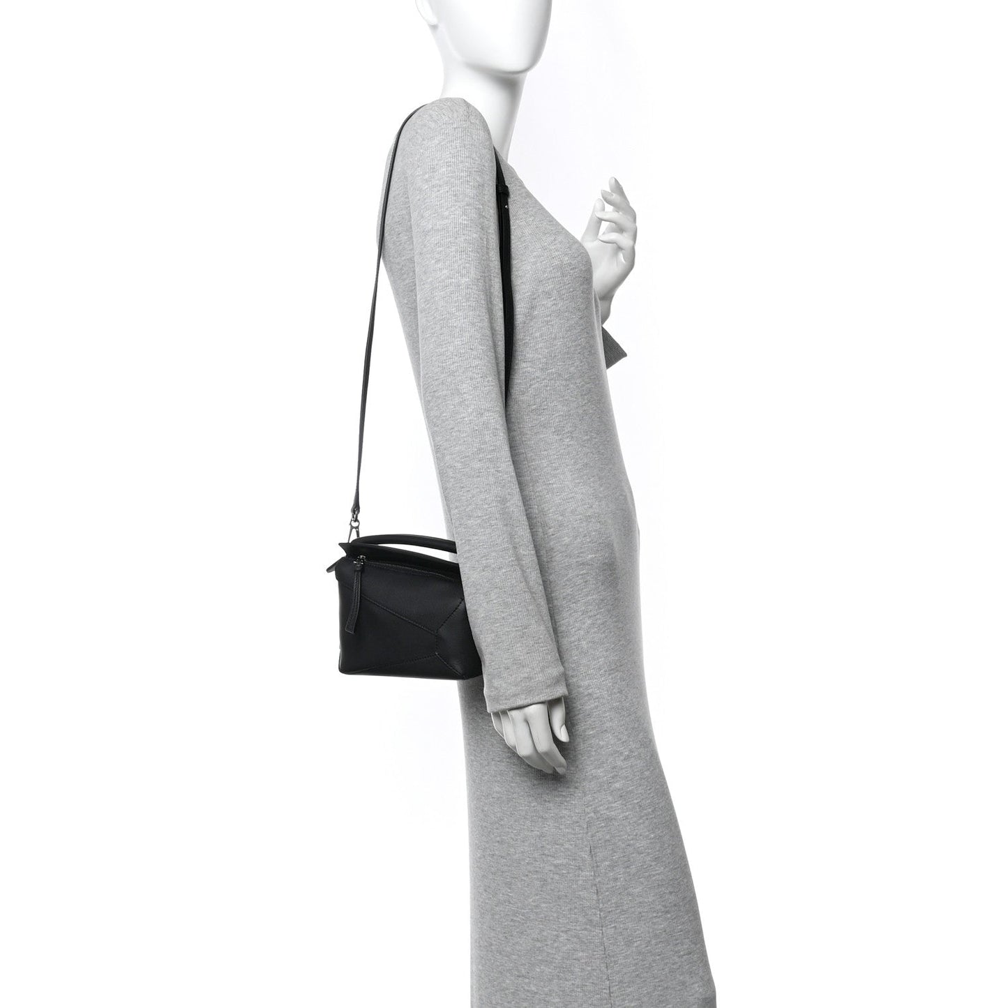 Calfskin Mini Puzzle Bag Black