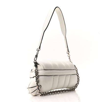 Nappa Vertical Matelasse Small Maxi Horsebit Chain Shoulder Bag Great White