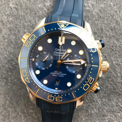 SEAMASTER DIVER 300M GOLD CASE CHRONOGRAPH 44MM BLUE DIAL