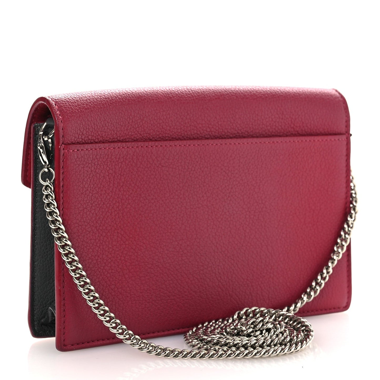 Calfskin My Lockme Chain Pochette Lie De Vin Etain Creme